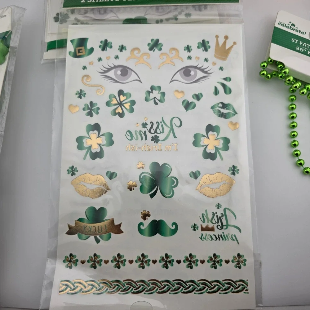 St Patrick's Day‎ Accessory Bundle Headbands Necklaces Tattoos Hair Clips
